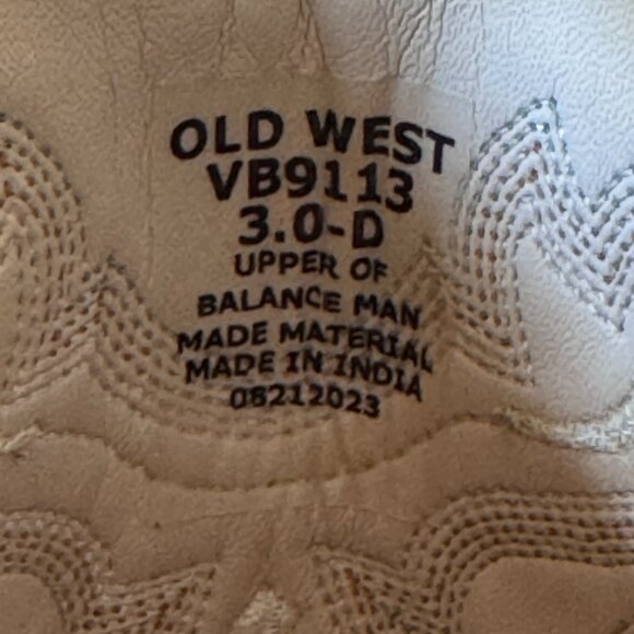 Old West Cowboy Boots Youth Size 3.0-D Style VB9113 Western Rodeo Ranch - Picture 10 of 11